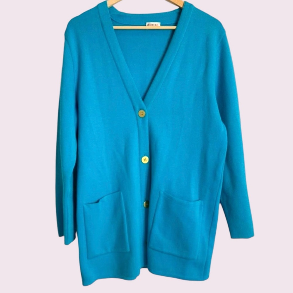 Rodier vintage turquoise cardigan